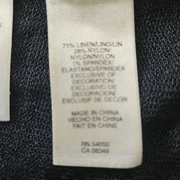 NWOT - Sheer Linen Blend Anne Klein Black Cardigan - Size XL - Picture 4 of 6